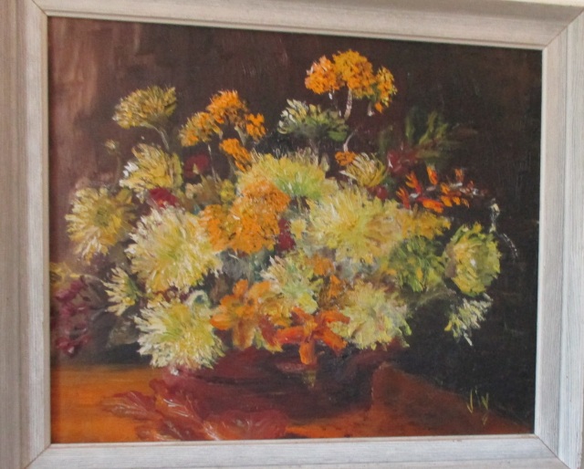 Viv's Chrysanthemums painting